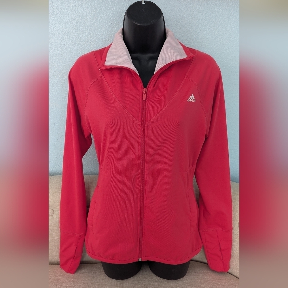 Adidas Climalite Full Zip Jacket Hot Pink Woman's  Size M - Picture 5 of 15
